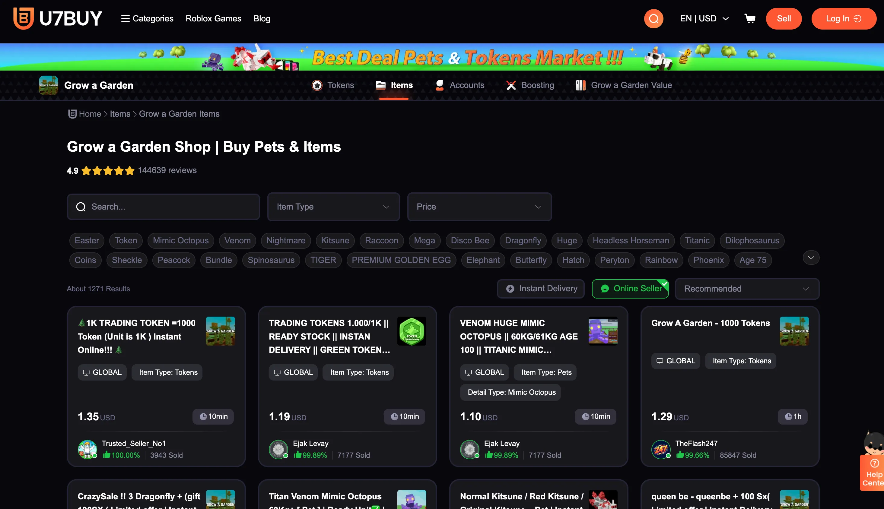 U7BUY grow a garden pets